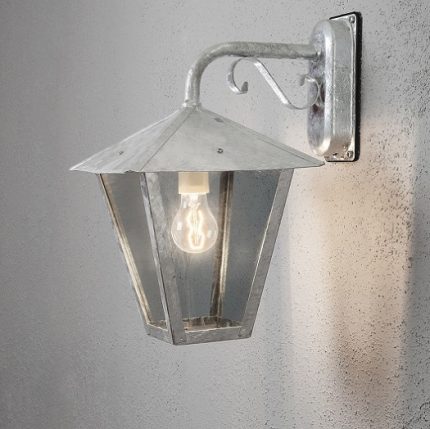 Vägglykta Benu ned E27 galv-15528