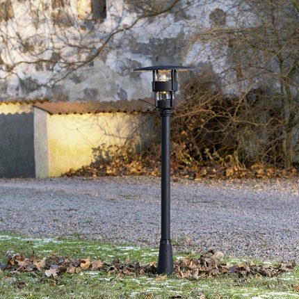 Trädgårdslykta Freja svart ex stolpe-12678