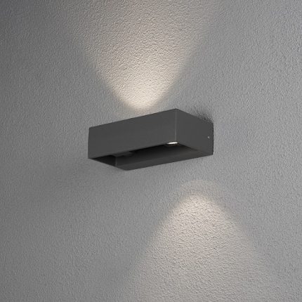 Vägglykta Monza 2x6W LED mörkgrå-14130