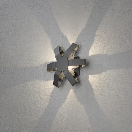 Vägglykta Pescara LED stjärna mörkgrå-14448